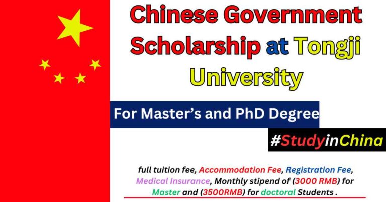 Chinese Government Scholarship 2024 At Tongji University   Chinese Government Scholarship 2024 At Tongji University 768x403 