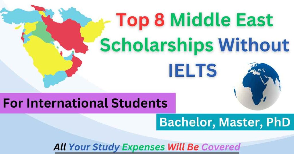 Top 8 Middle East Scholarships Without IELTS 2024   Top 8 Middle East Scholarships Without IELTS 2024 1024x538 